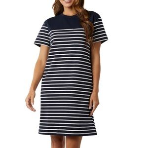 NWT Women’s 32 Degree Navy Striped Short Sleeve T-Shirt Dress